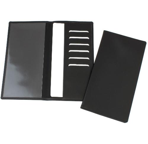Leather Travel Wallets Custom With One Clear Pocket And One Material Pocket With Card Slots.